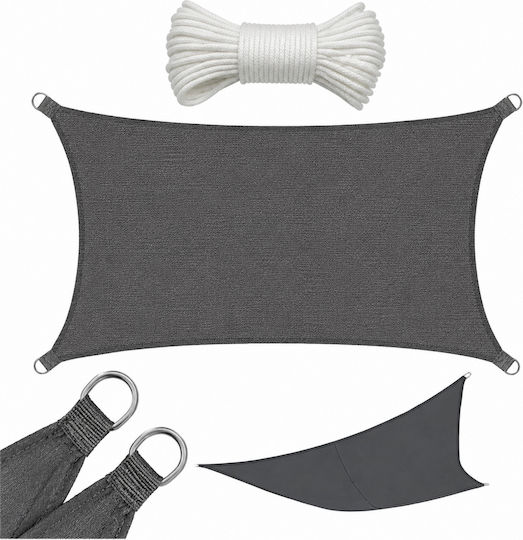 Rechteckiges Netz / Schattengewebe Grau 3x5m 160gr/m²