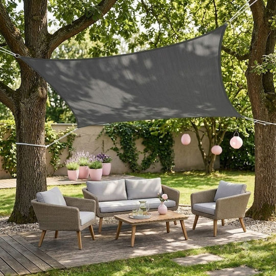 Rechteckiges Netz / Schattengewebe Grau 3x5m 160gr/m²