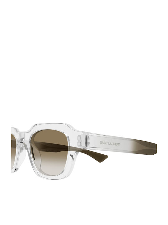 Ysl Ochelari de Soare Pentru Bărbați cu Ramă din Plastic Transparentă și Lentilă Transparentă