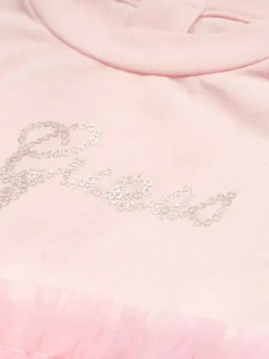 Girls Dress Short Sleeve Tulle Set with Panty Pink