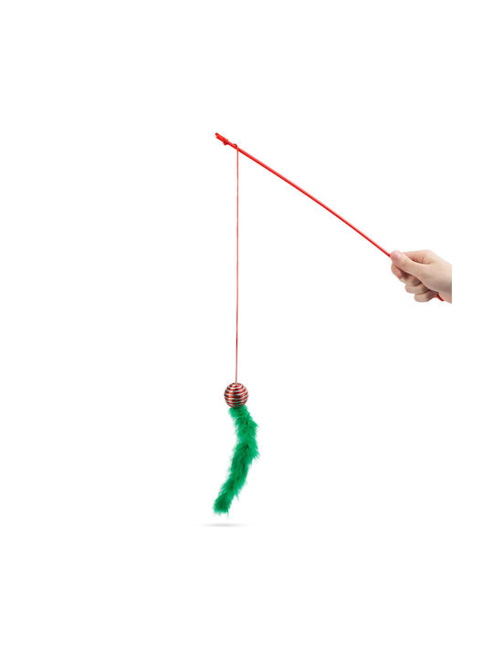 Jucărie De Crăciun Pentru Pisici Cu Pene Șnur 46 Cm