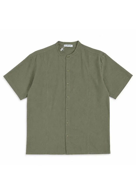 Short Sleeve Linen Shirt Khaki