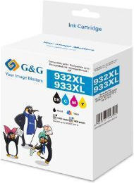 G&G Compatible Inkjet Printer Ink HP Hp 932xl/933xl 14ml Black 4 Pieces