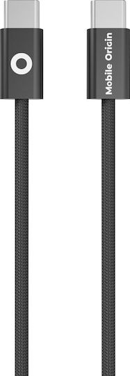 Mobile Origin Braided USB 2.0 Video Cable USB-C Male - USB-C 60W PD Black 1m MO-USC-CB11-BLK