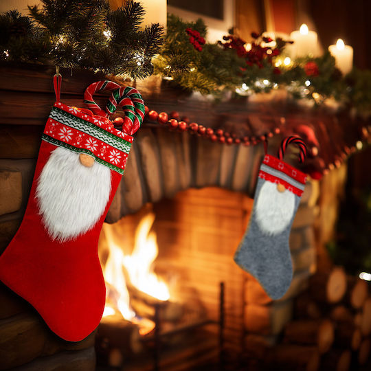 Christmas Decorative Fabric Sock with Elf L45xW23cm (Miscellaneous Designs/Colors)
