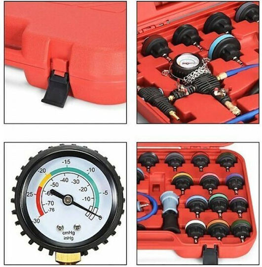 Cooling System Leak Tester Set 27 Pieces Automobile Water Tank Pressure Gauge