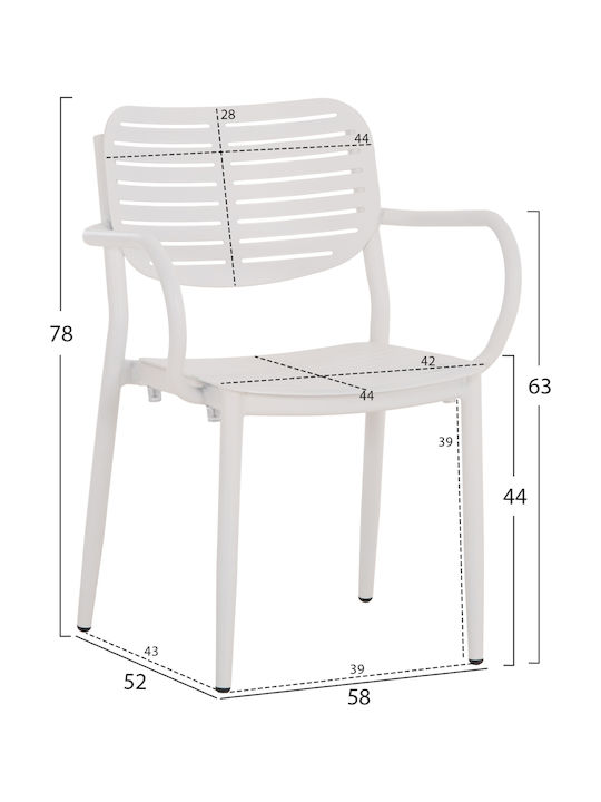 Set de Masă pentru Exterior Hilliard 5 Piese Alb