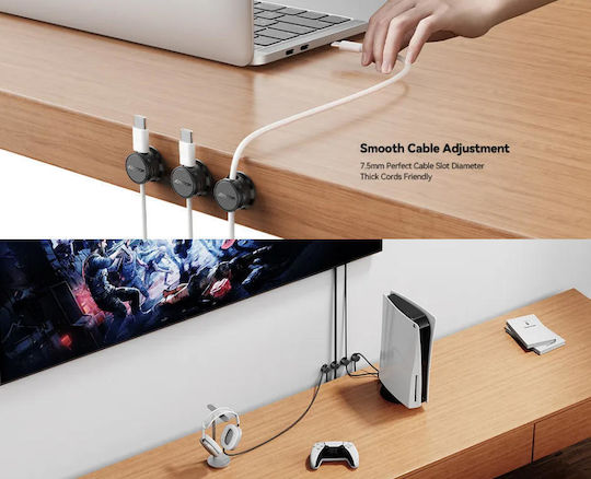 Joyroom Jr-zs468 Magnetic Cable Organization Clips Self-Adhesive Base 9 Pcs White