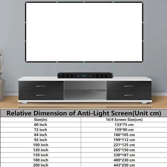 Οθόνη Προβολής Projector Τοίχου 16:9 / 250"