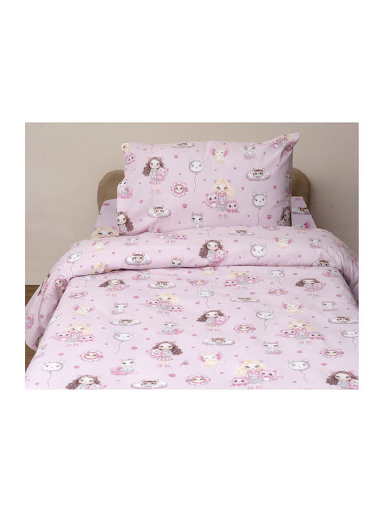 Viopros Bed Sheets Set for Single Bed with Rubber Hugger 100x200+25cm Rubber Hugger 3 Pieces
