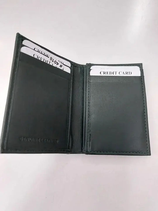 Leather Men's Card Wallet Green