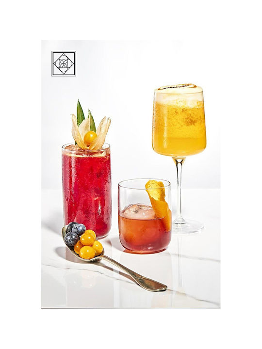 Espiel Iconic Set of Glasses for White and Red Wine made of Glass in Red Colour 340ml 6 Pieces