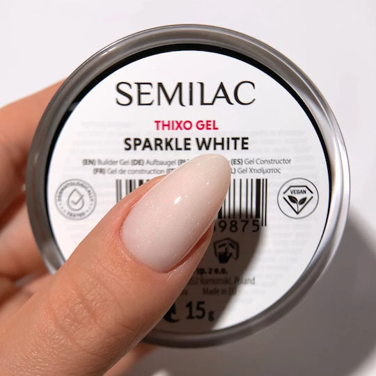 Semilac Builder Gel Νυχιών Sparkle White 15gr