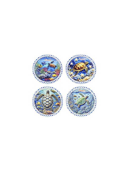 Plastic Coasters with Stand 4 Pieces