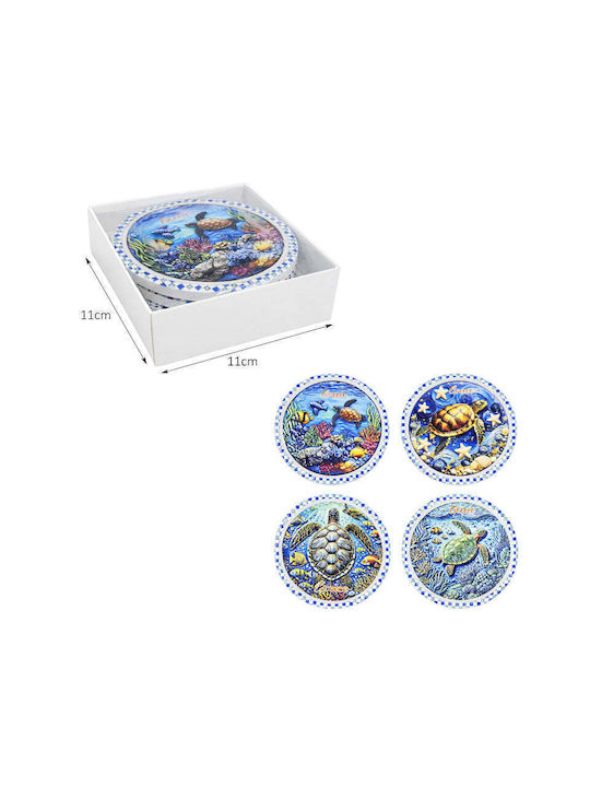 Plastic Coasters with Stand 4 Pieces