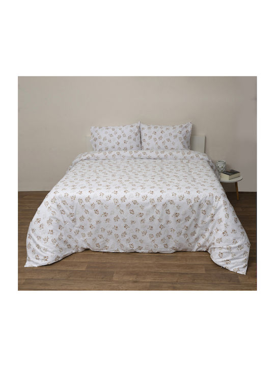 Viopros Set Quilt Semi Double 180x240cm Anthi White 2pcs