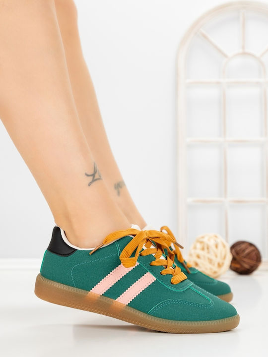 Adidași Flatforms Pentru Femei Verzi Și Roz