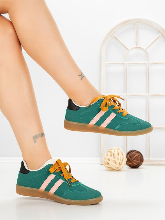 Adidași Flatforms Pentru Femei Verzi Și Roz