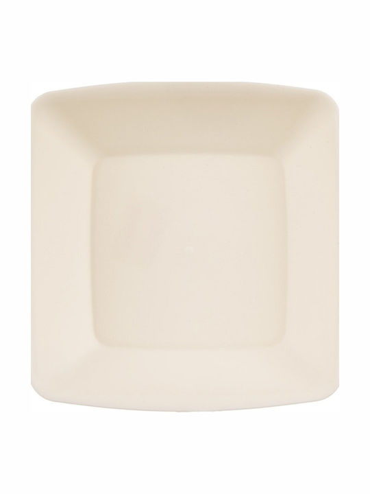 Vilde Sandy Beige Plastic Deep Plate with Diameter 17.5cm 6 Pieces