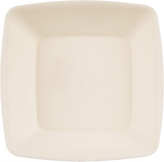 Vilde Sandy Servierplatte und Schüssel aus Kunststoff Beige mit Durchmesser 17,5cm 6 Stück