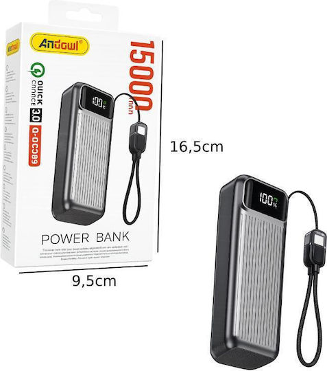 Andowl Q-DC389 Power Bank 15000mAh Schnellaufladung 3.0