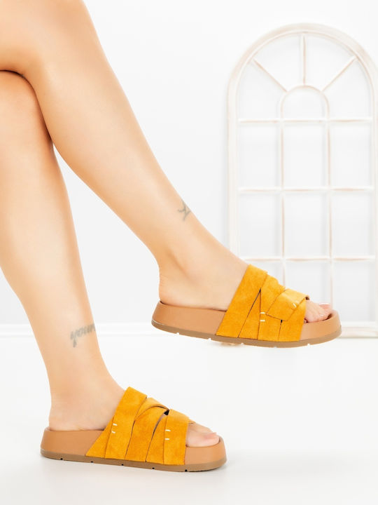Sandale Casual Damă Flatforme Galbene