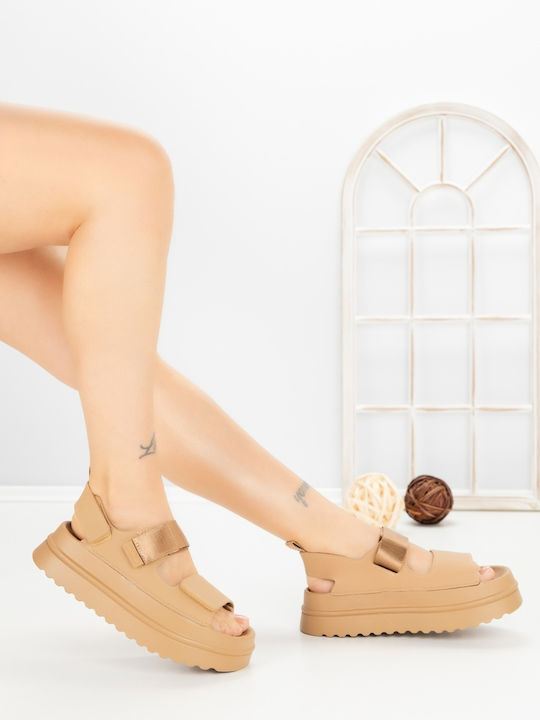 Sandale Casual Damă Flatforme Kaki