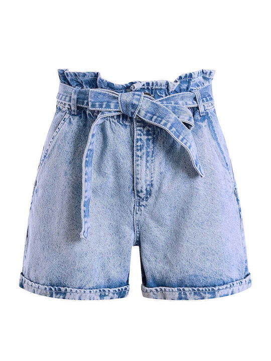 Celestino Damen-Shorts - Bermudas Hellblau Mit Gürtel