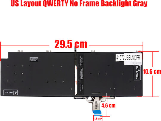 Laptop Keyboard Dell Pro 16 Plus Pb16250 Pb16255 P135f Pc16250 Pc16255 025m84 25m84 0yjcj4 06jfcm 09np4c 0kyj9h Nsk-databc US Backlit No Frame Grey Code.41572usblnofr