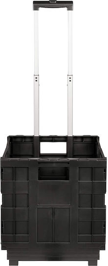 Kunststoff Einkaufswagen Klappbar Schwarz 35x39x92cm