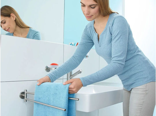 Tesa Moon Bathroom Hook Single with Screws Inox Grey