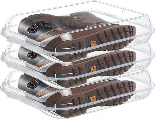 Storage Box Boots Transparent Stackable Ventilated Plastic Organizer Wardrobe Shoe Storage Travel Dust & Odor Protection 37 X 30 X 14 Cm