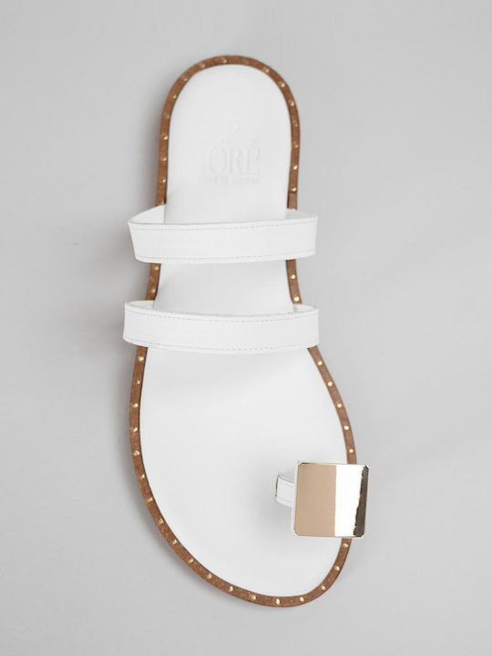 Women's White Flat Sandals