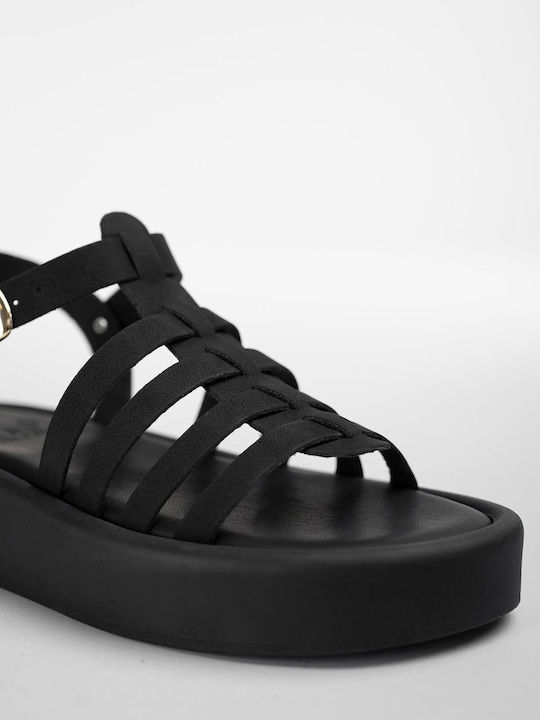 Γυναικεία Σανδάλια Gladiator Flatforms Μαύρα