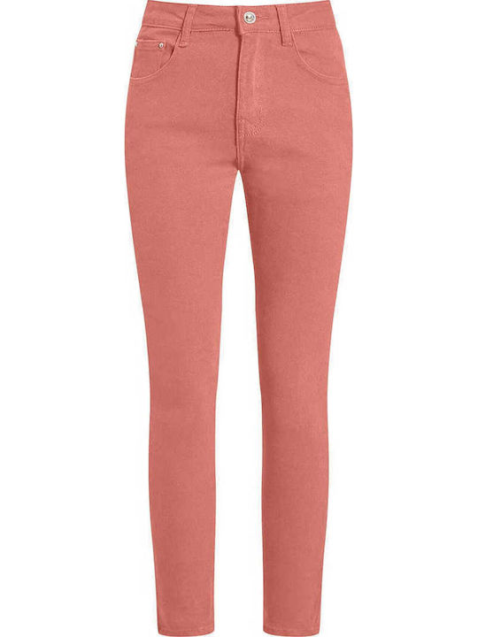 Celestino Дамски Джинси Skinny Едноцветни Slim Fit Тъмно Розови