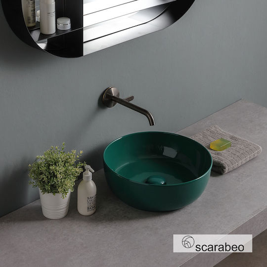 Scarabeo Επικαθήμενος Νιπτήρας Πορσελάνης 39x39cm Musk Glossy