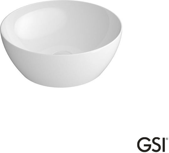 GSI Pura Επικαθήμενος Νιπτήρας Πορσελάνης 42x42cm White