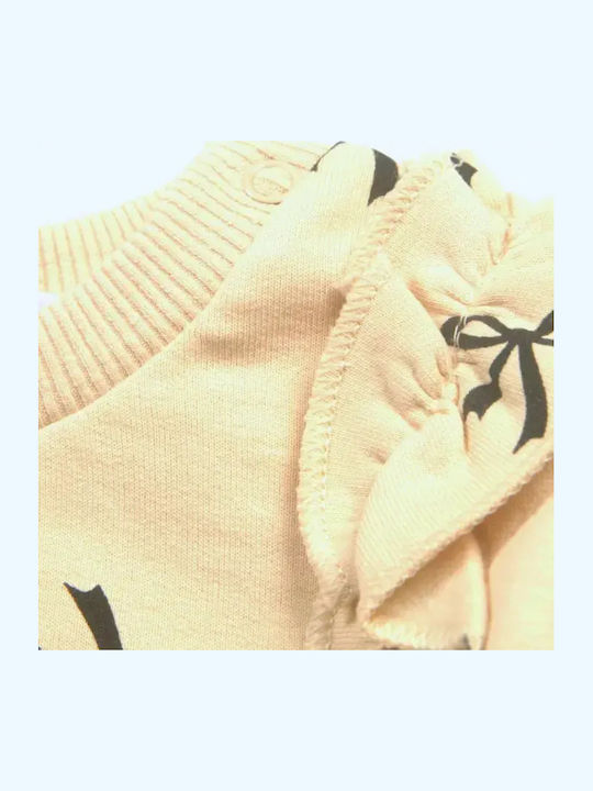Kids Tracksuit Set With Beige Top 3 Pieces