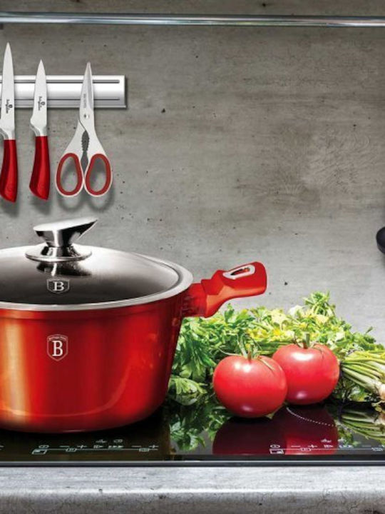 Berlinger Haus Metallic Line Комплект съдове за готвене от Алуминий Колекция Burgundy с Покритие от Камък BH-6141 10бр