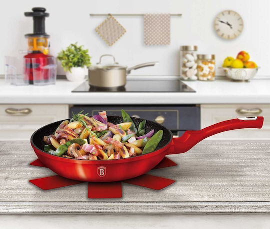 Berlinger Haus Metallic Line Set De Vase De Gătit Din Aluminiu Burgundy Collection Cu Acoperire Interioară Din Piatră 5 Piese