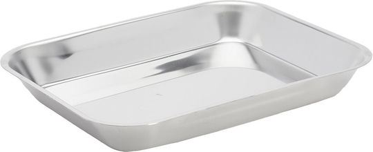 De Buyer Stainless Steel Rectangular Serving Tray with Handles in Silver Color 35x27x4.6cm 3280.35 1pcs