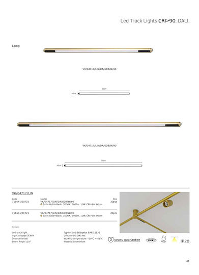 VK Lighting Integrated LED Linear Ceiling Light 10W Warm White with Dimmable Intensity