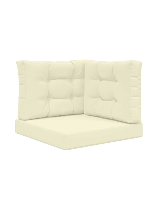 vidaXL Garden Chair Cushions with Backrest Cream 3 Pieces 60x60cm