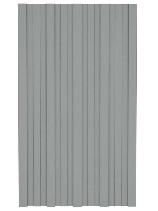 Panouri de Acoperiș 12 Buc Gri 80 X 45 Cm Oțel Galvanizat 42047111