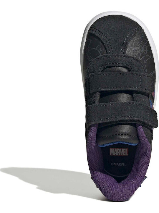Vl Court Kids Sneakers with Hoop & Loop Closure Black