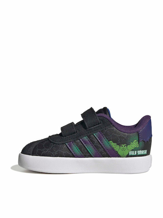 Vl Court Kids Sneakers with Hoop & Loop Closure Black