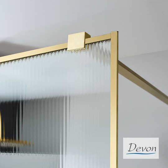 Devon Iwis Σταθερό Πλαϊνό Ντουζιέρας 66-68x200cm Oro Devon Iwis Σταθερό Πλαϊνό Ντουζιέρας 66-68x200cm Oro