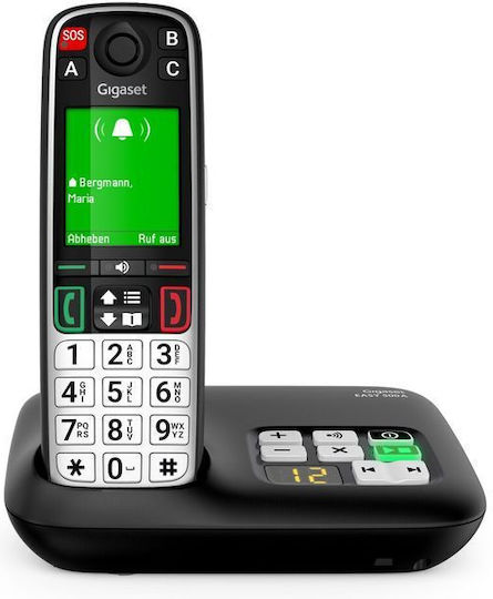 Gigaset Easy 500AM Schnurloses Telefon mit Griechischer Menüsprache Schwarz