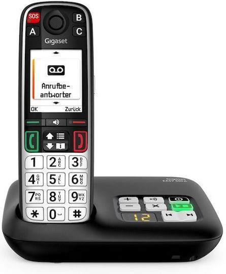 Gigaset Easy 500AM Schnurloses Telefon mit Griechischer Menüsprache Schwarz