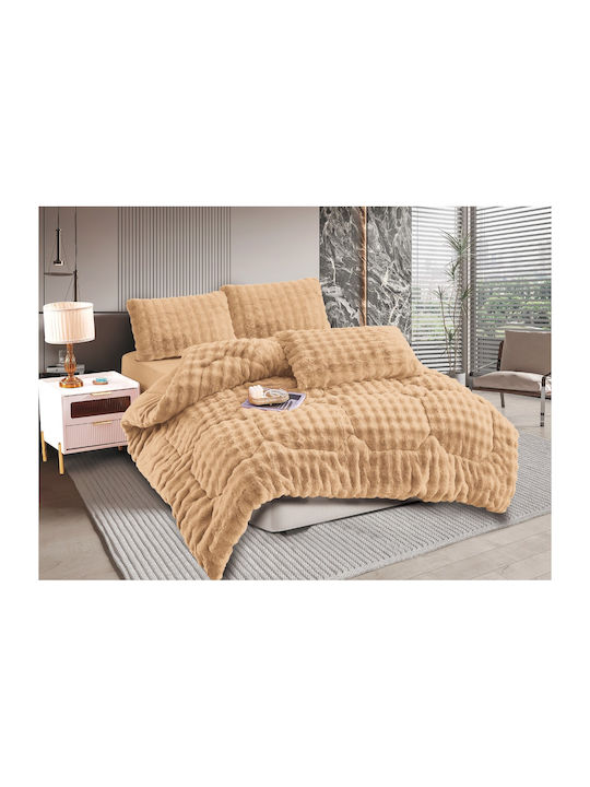 Silk Fashion Κουβερτοπάπλωμα Υπέρδιπλο 220x240εκ. Ανοιχτό Καφέ 320 GSM